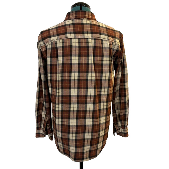 Carhartt Men's Trumbull Plaid Flannel Shirt Sz Medium Button Down Pockets Heavy - Picture 6 of 10